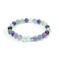 Fluorite and Amethyst Bracelet - 8mm